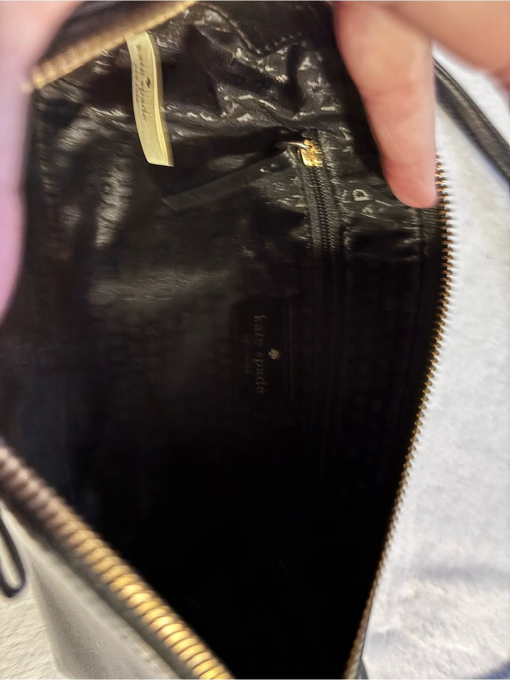 kate spade black leather crossbody with bow and gold hardware - Picture 7 of 13